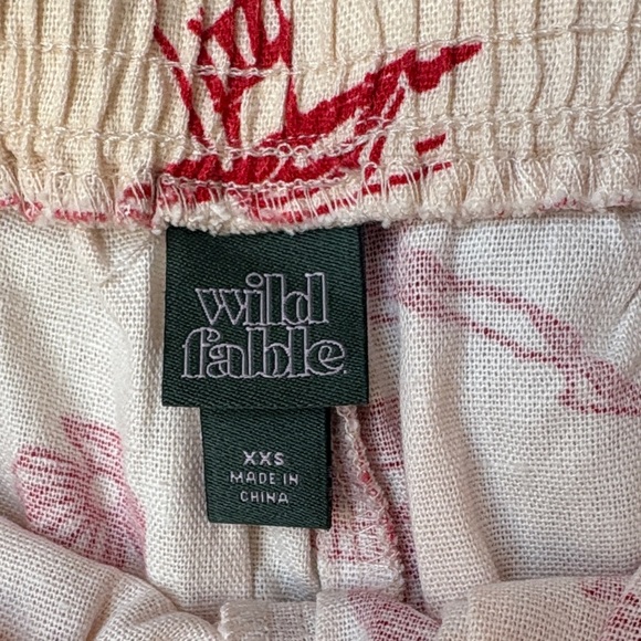 Wild Fable Red Seashell Pull-On Linen Drawstring pants. - Picture 4 of 12